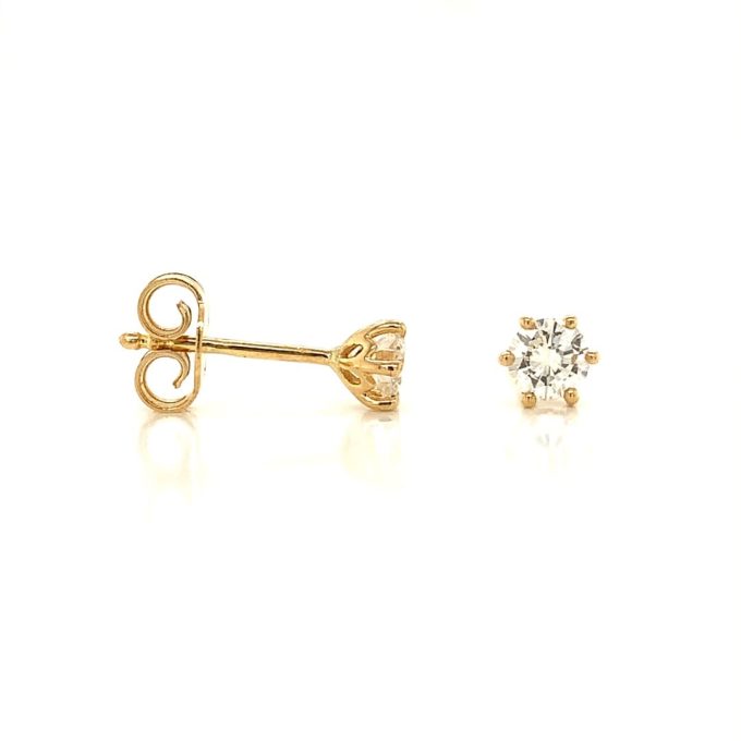 0.46ct Diamond Yellow Gold Stud Earrings