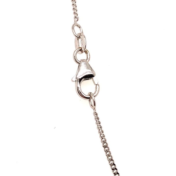 18ct White Gold Curb Chain - 18 Inch