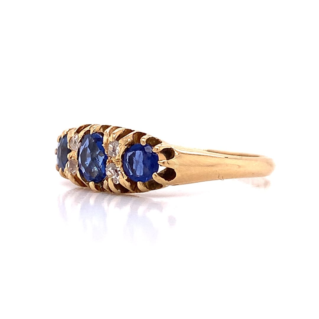 Sapphire and Diamond Antique Ring