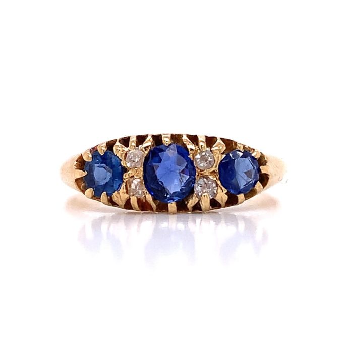 Sapphire and Diamond Antique Ring