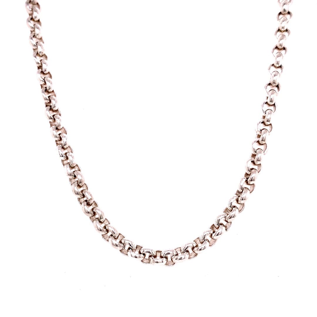 Heavy Silver Belcher Link Chain - 24 Inch