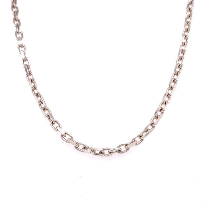 Silver Filed Trace Link Chain - 26 Inch