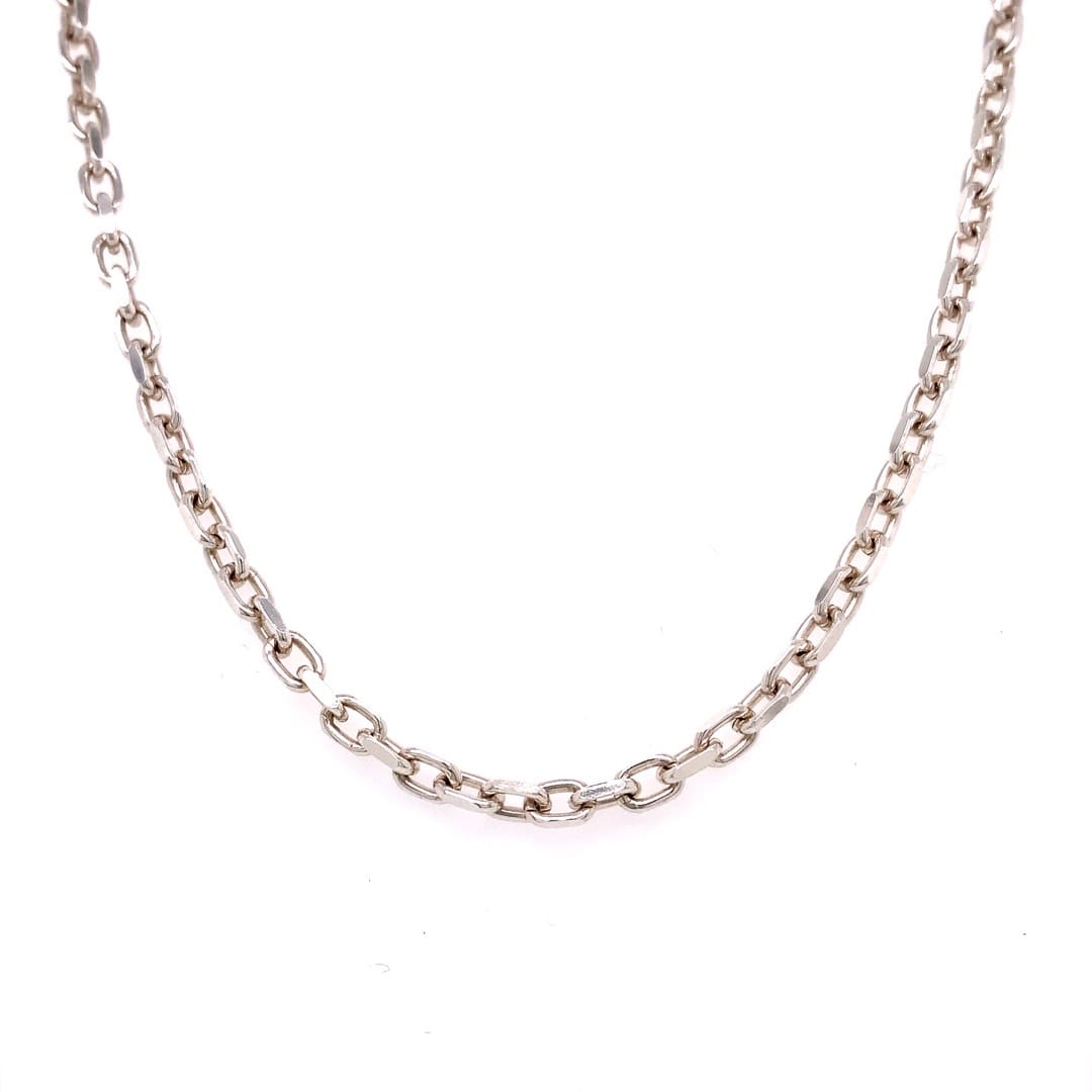 Silver Filed Trace Link Chain - 26 Inch