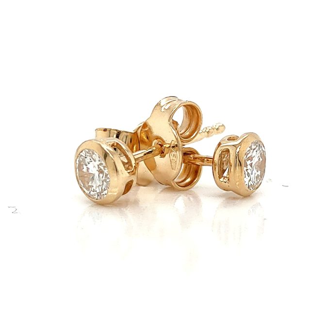 0.41ct Diamond Yellow Gold Stud Earrings