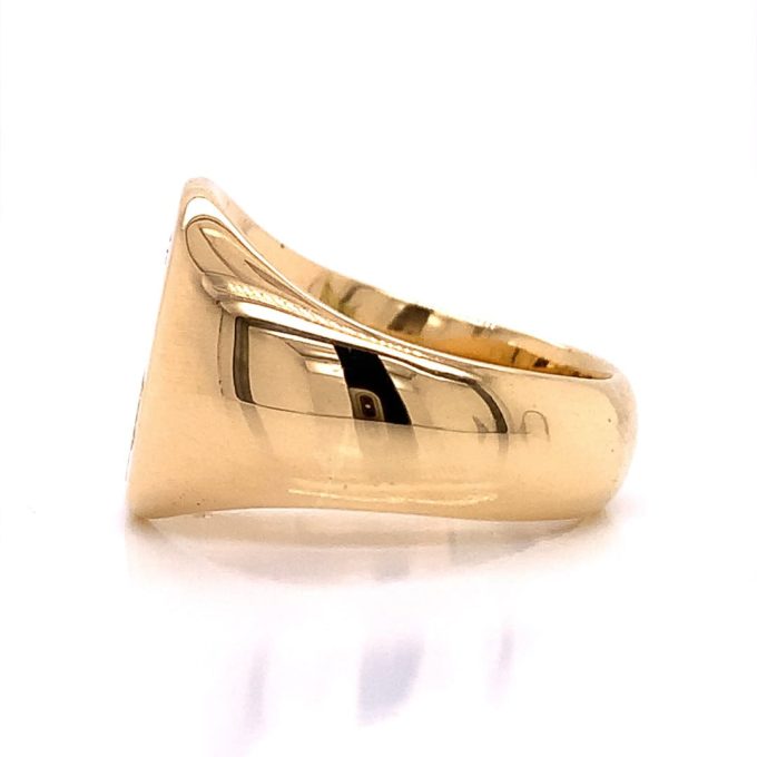 18 Carat Gold M Initialed Signet Ring