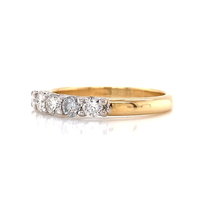 Yellow Gold Five Diamond Eternity Ring
