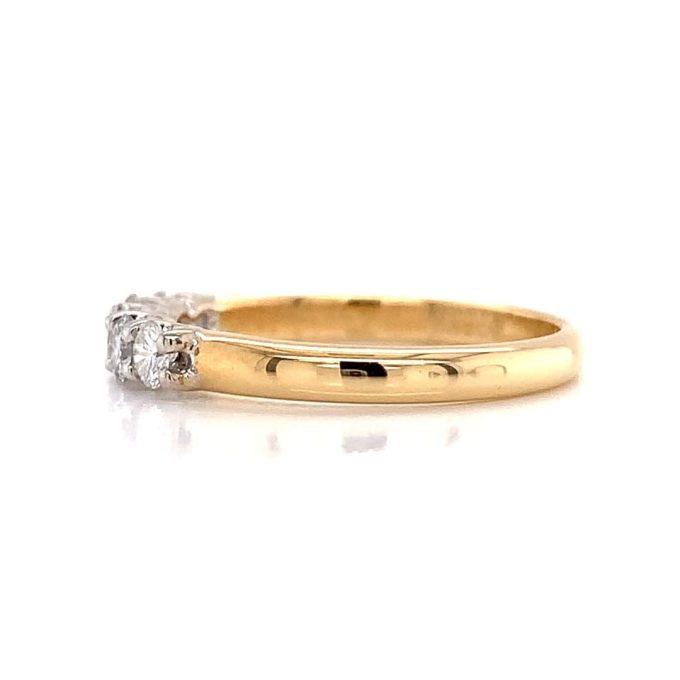 Yellow Gold Five Diamond Eternity Ring
