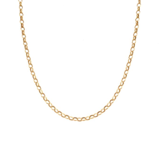 9ct Yellow Gold Fine Belcher Chain - 16"