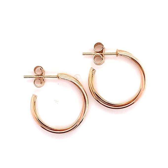 Multi-Tone Gold 3/4 Hoop Earrings