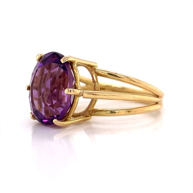 Handmade Oval Amethyst Dress Ring