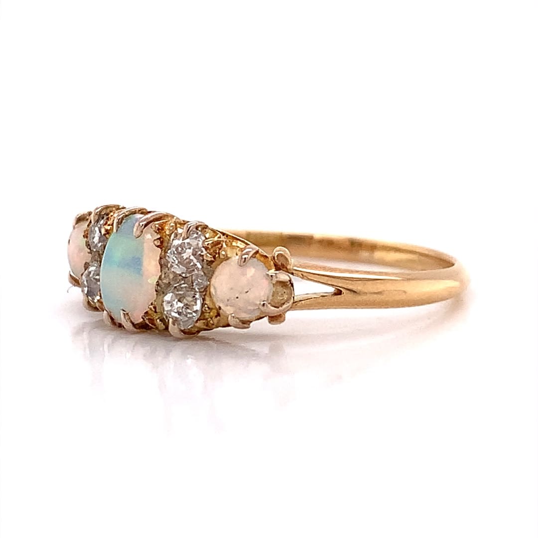 Antique Opal and Diamond Dress Ring