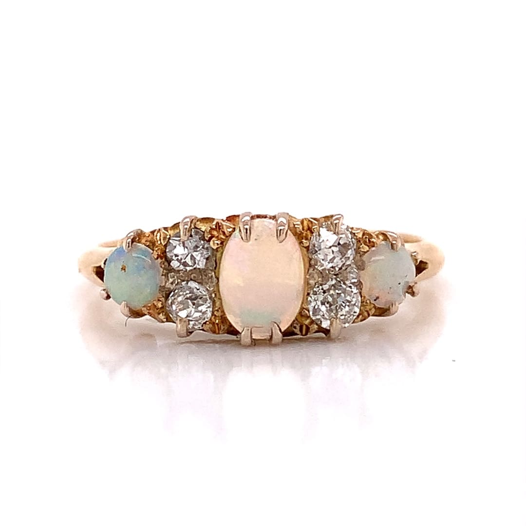 Antique Opal and Diamond Dress Ring