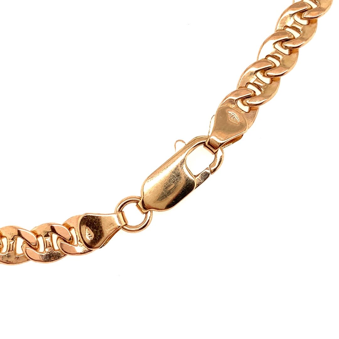 9ct Gold Flat Anchor Link Chain - 28 Inch