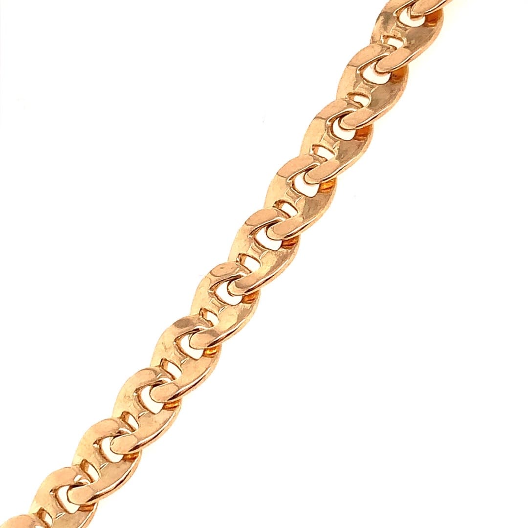 9ct Gold Flat Anchor Link Chain - 28 Inch