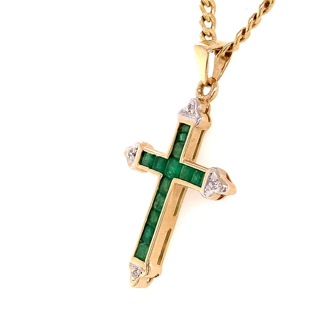 Emerald Cross and Chain