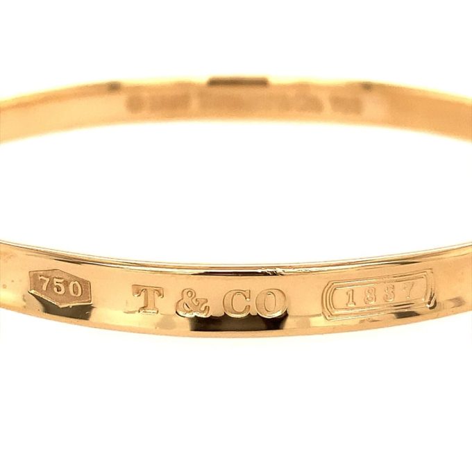 Tiffany & Co. 18ct Yellow Gold '1837' Oval Bangle