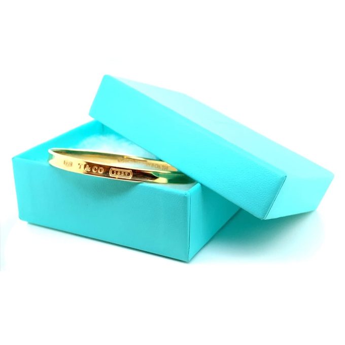 Tiffany & Co. 18ct Yellow Gold '1837' Oval Bangle