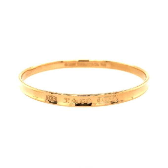 Tiffany & Co. 18ct Yellow Gold '1837' Oval Bangle