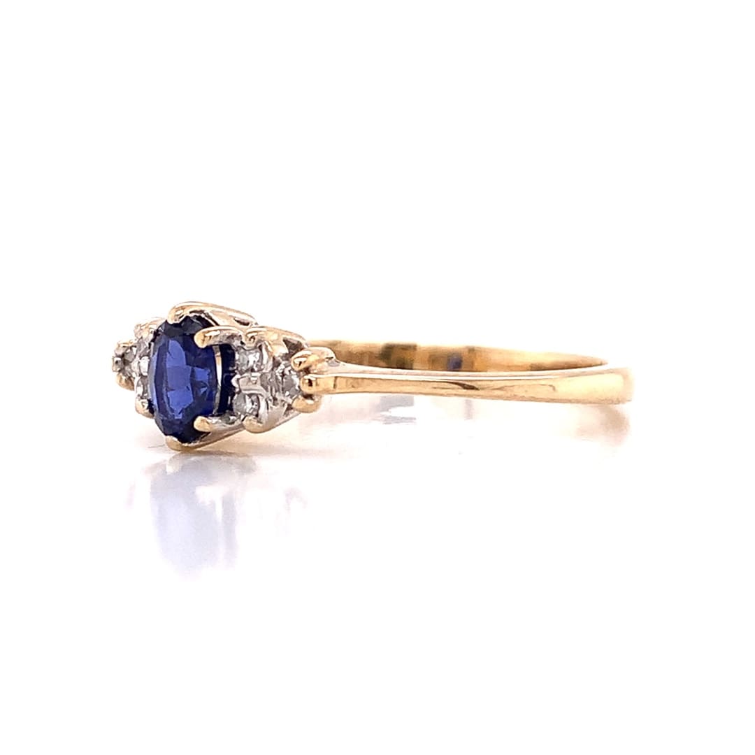 Kimberly Sapphire and Diamond Navette Cluster Ring
