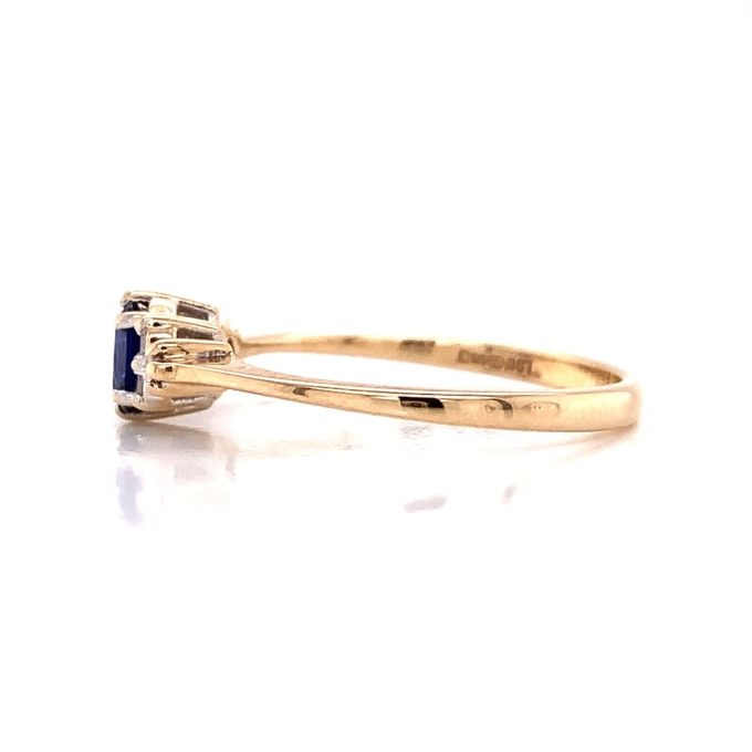 Kimberly Sapphire and Diamond Navette Cluster Ring