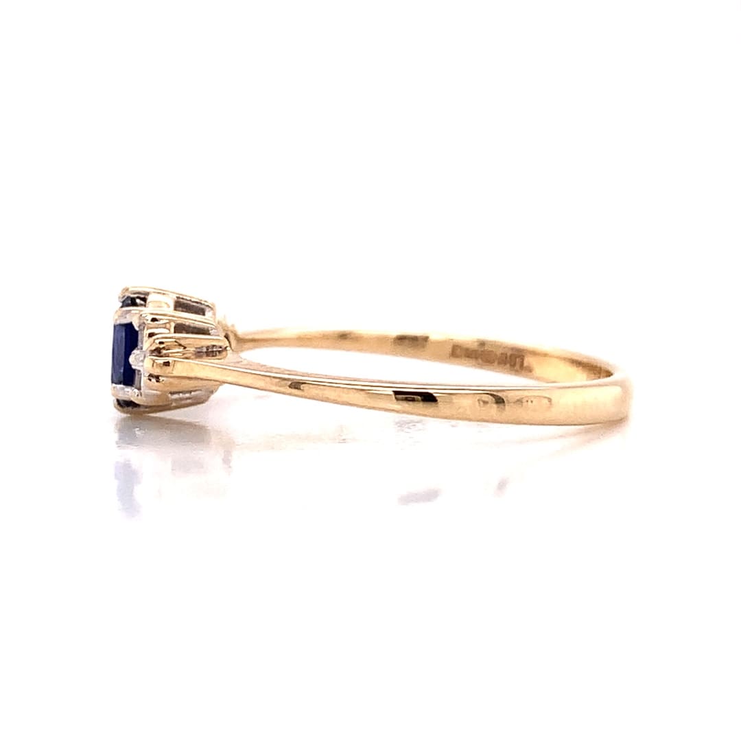Kimberly Sapphire and Diamond Navette Cluster Ring
