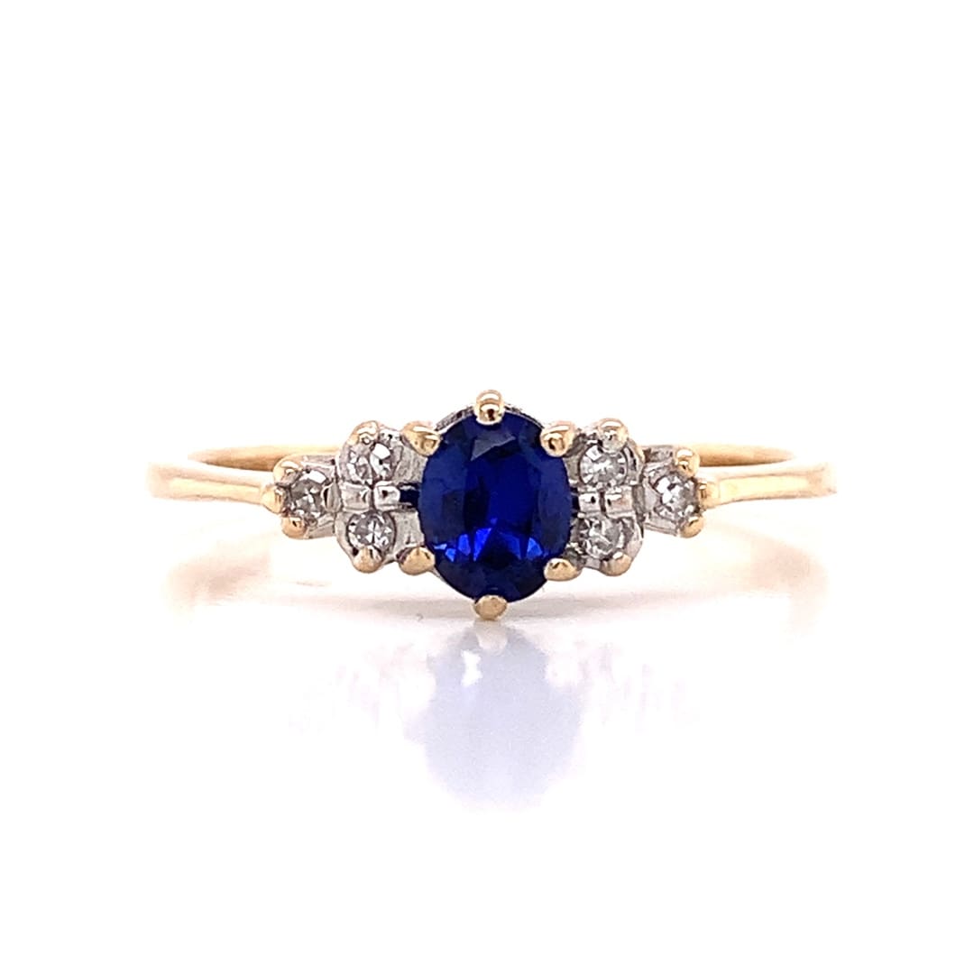 Kimberly Sapphire and Diamond Navette Cluster Ring