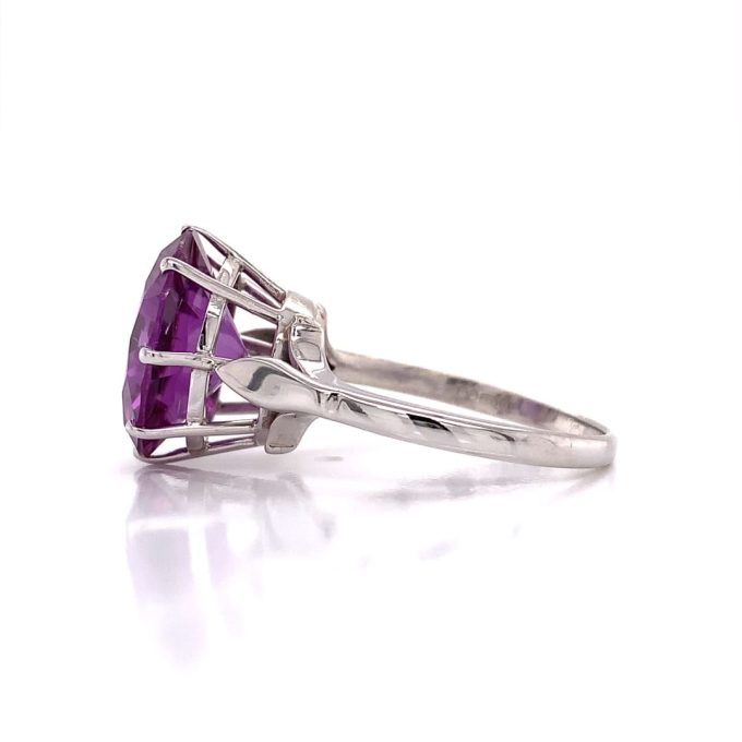 White Gold Synthetic Alexandrite Dress Ring