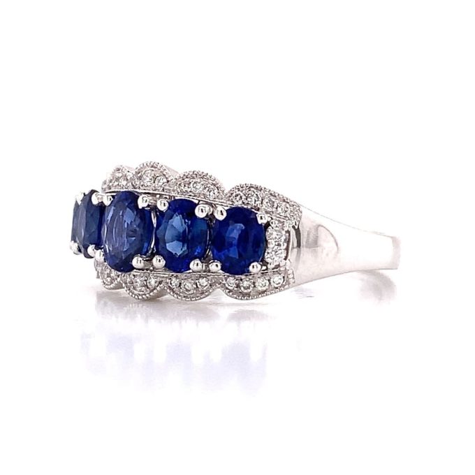 1.60ct Sapphire and Diamond Cluster Ring