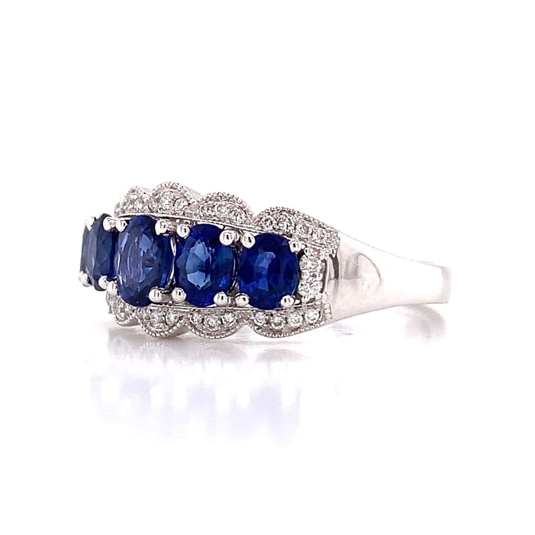 1.60ct Sapphire and Diamond Cluster Ring