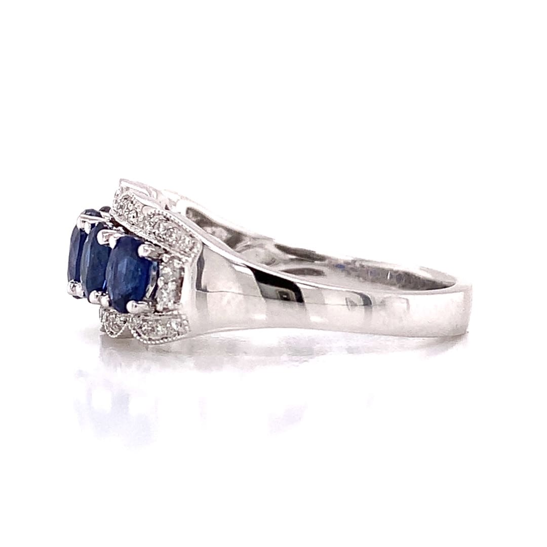 1.60ct Sapphire and Diamond Cluster Ring