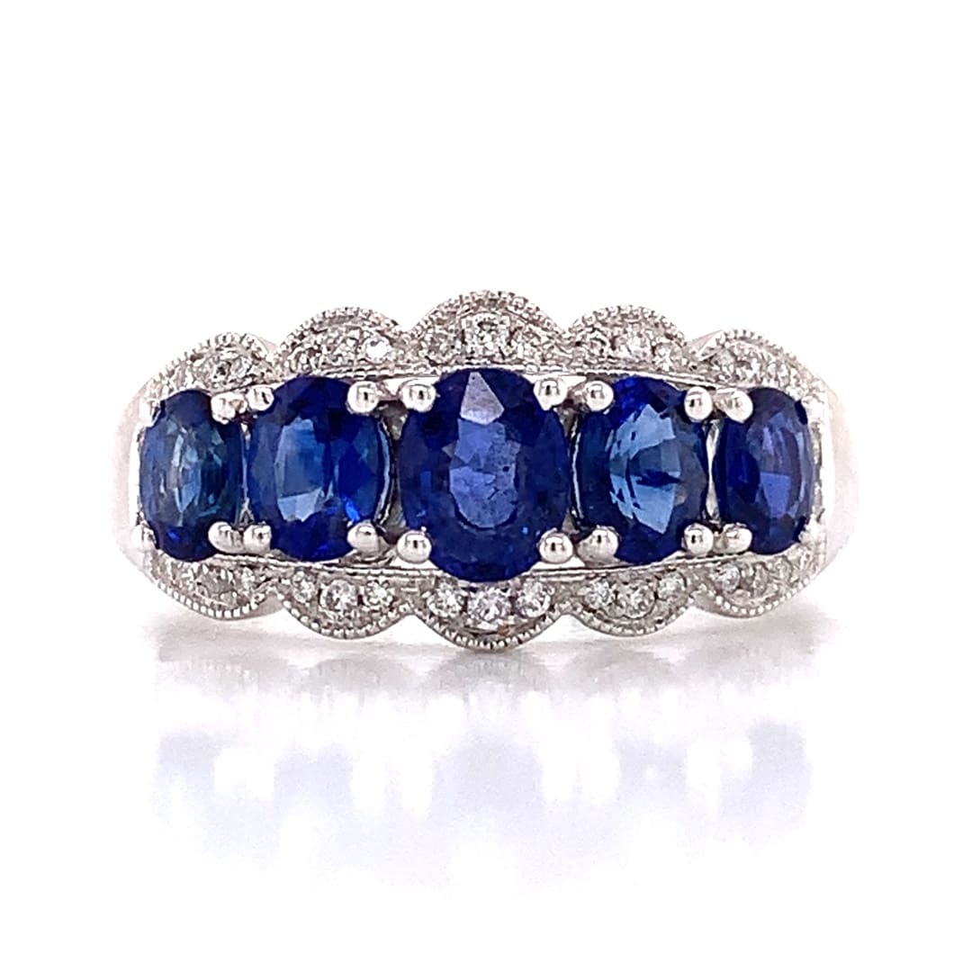 1.60ct Sapphire and Diamond Cluster Ring