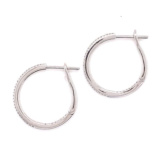 White gold Diamond Hoop Earrings