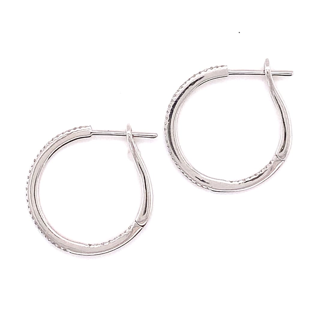 White gold Diamond Hoop Earrings