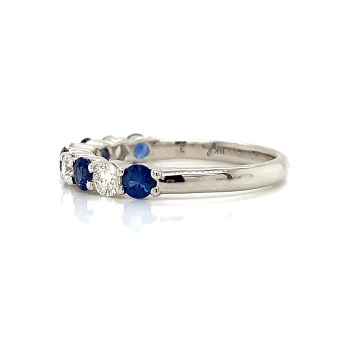 Sapphire and Diamond Half Eternity Ring