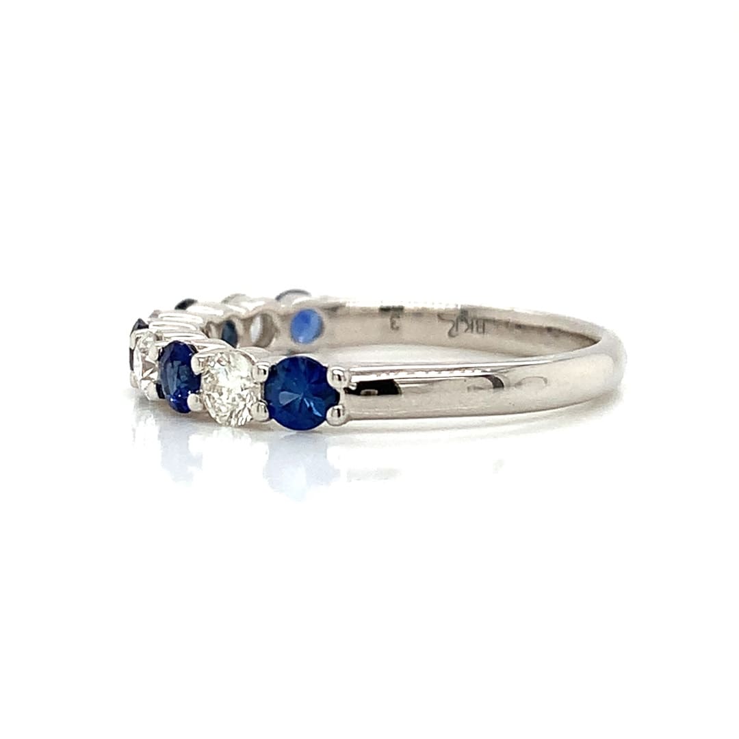 Sapphire and Diamond Half Eternity Ring