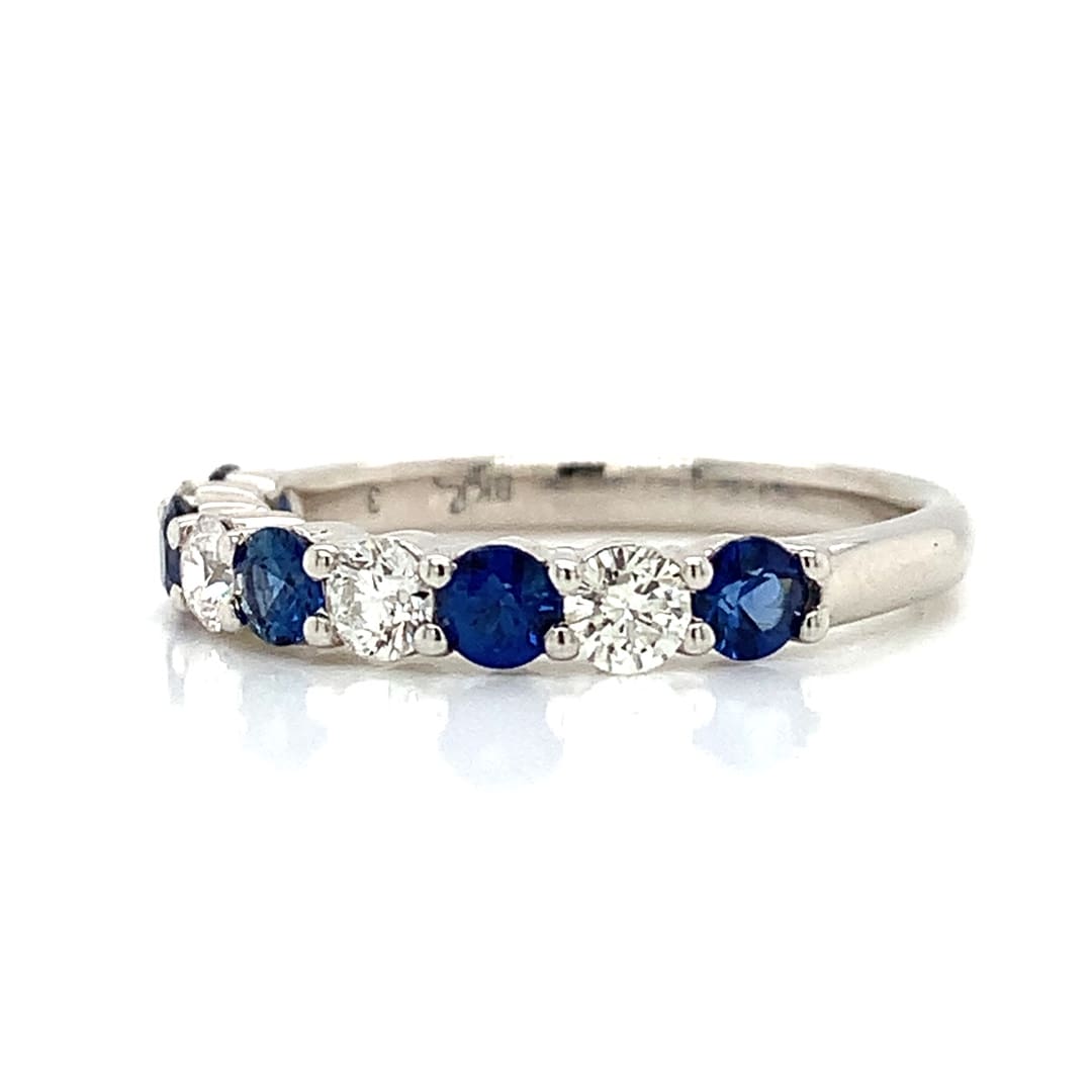 Sapphire and Diamond Half Eternity Ring
