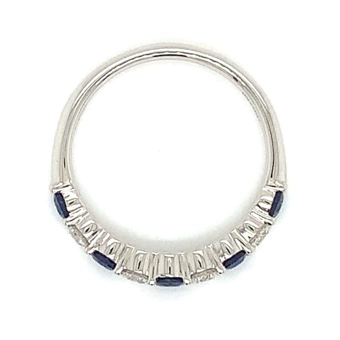 Sapphire and Diamond Half Eternity Ring