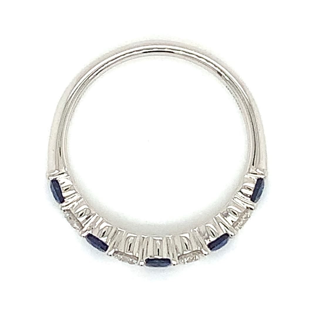 Sapphire and Diamond Half Eternity Ring