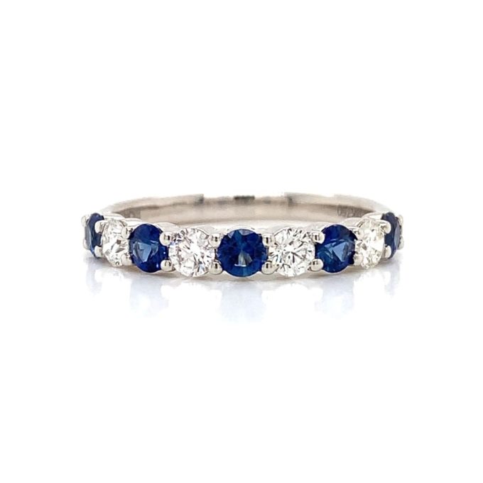 Sapphire and Diamond Half Eternity Ring