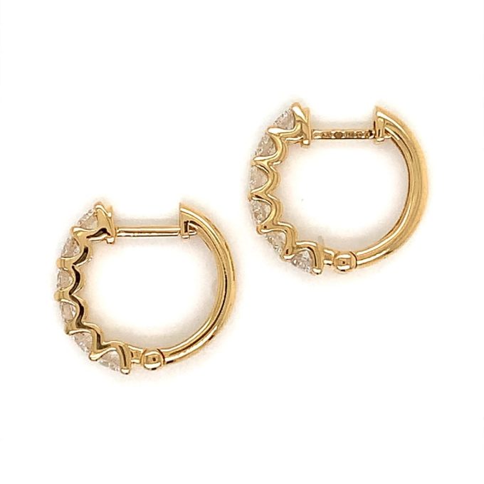 0.75ct Diamond Yellow Gold Huggie Earrings