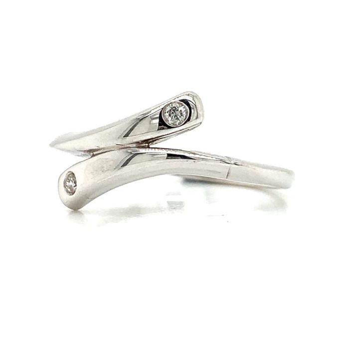 White Gold Diamond Wrap-Over Ring
