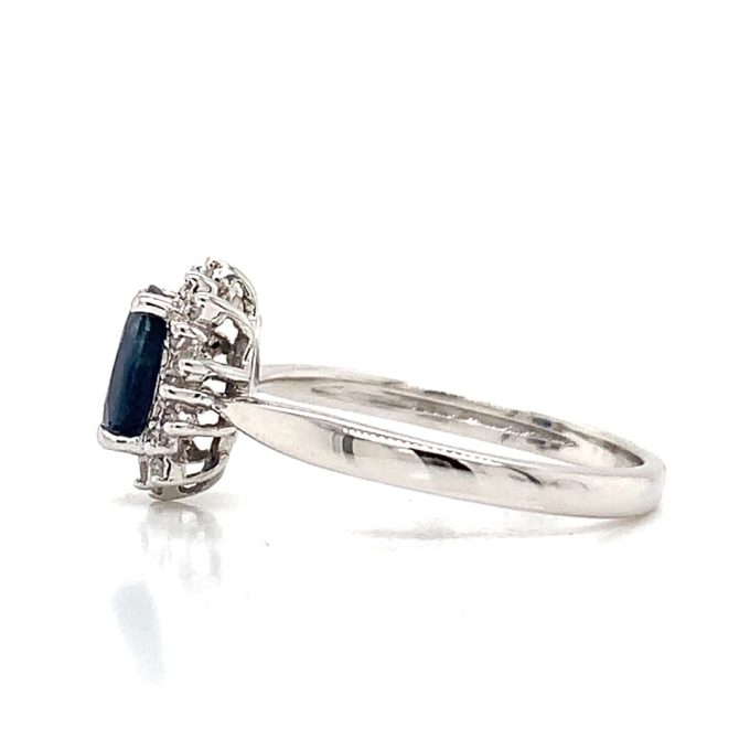 Sapphire and Diamond Cluster Ring