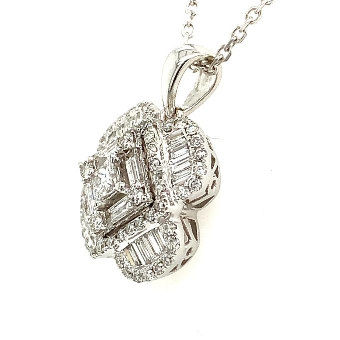 Baguette Cut Diamond Pave Dress Necklace