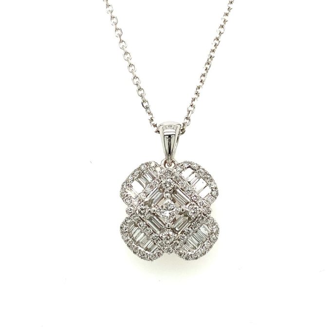 Baguette Cut Diamond Pave Dress Necklace