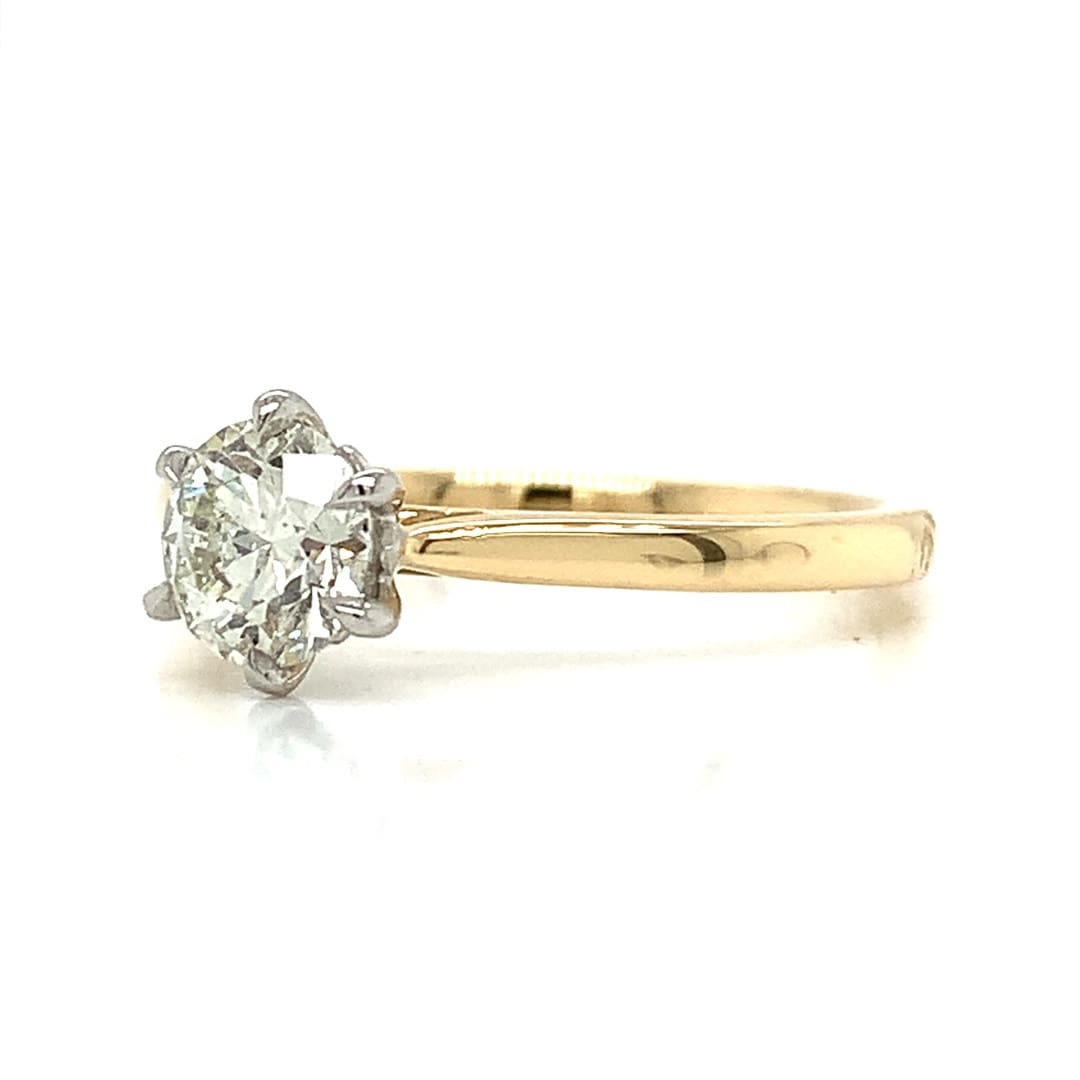 0.73ct Diamond 18ct & Platinum Solitaire Ring