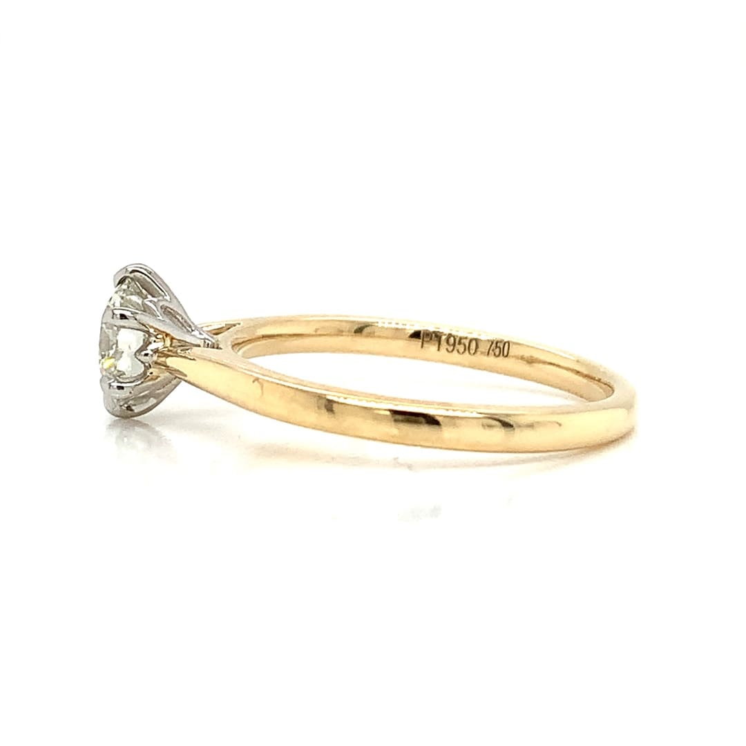 0.73ct Diamond 18ct & Platinum Solitaire Ring
