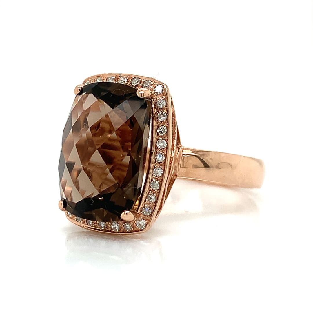 Rose Gold Smoky Quartz Ring