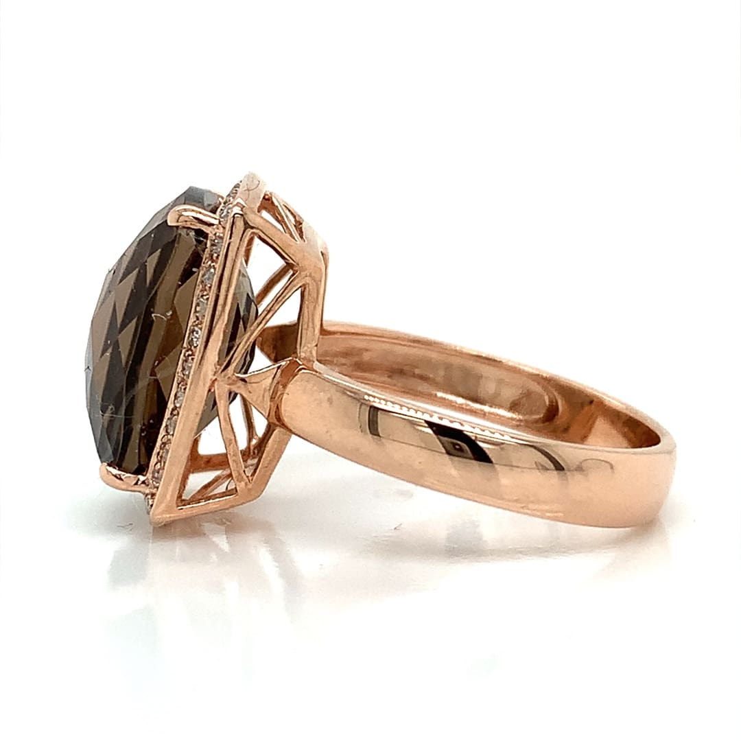 Rose Gold Smoky Quartz Ring