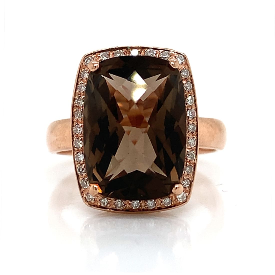 Rose Gold Smoky Quartz Ring