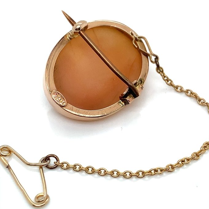 Victorian Gold Framed Shell Cameo Brooch
